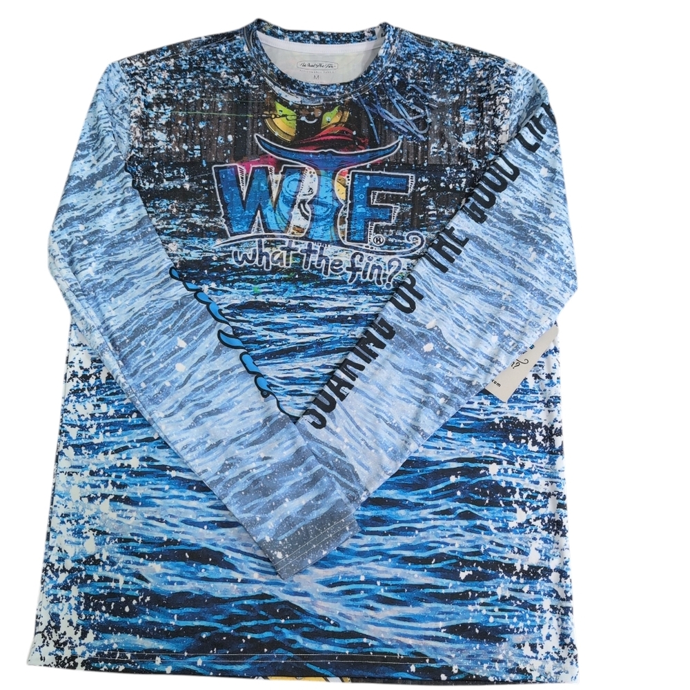 What The Fin WTF Performance Shirt UPF 50+, New, Comfort & Sport, Sz Med